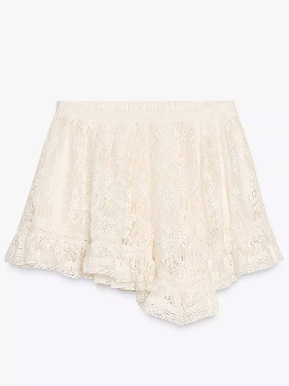 Zara Lace Ruffle Mini Skirt